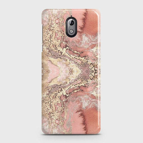 Nokia 3.1 Cover - Trendy Chic Rose Gold Marble Printed Hard Case with Life Time Colors Guarantee