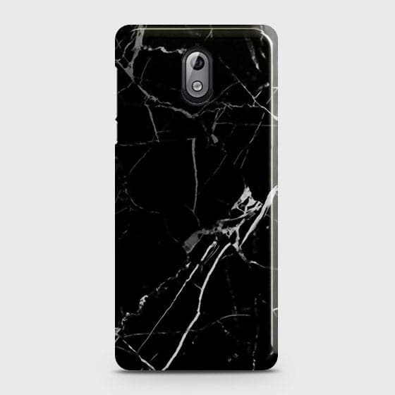 Nokia 3.1 Cover - Black Modern Classic Marble Printed Hard Case with Life Time Colors Guarantee