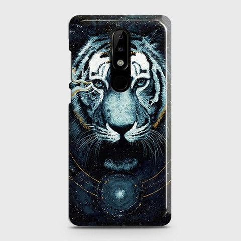 Nokia 5.1 Plus / Nokia X5 Cover - Vintage Galaxy Tiger Printed Hard Case with Life Time Colors Guarantee