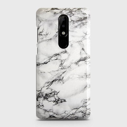 Nokia 5.1 Plus / Nokia X5 Cover - Matte Finish - Trendy Mysterious White Marble Printed Hard Case with Life Time Colors Guarantee