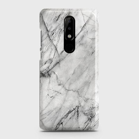 Nokia 5.1 Plus / Nokia X5 Cover - Matte Finish - Trendy White Floor Marble Printed Hard Case with Life Time Colors Guarantee - D2