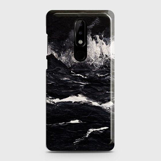 Nokia 5.1 Plus / Nokia X5 Cover - Black Ocean Marble Trendy Printed Hard Case with Life Time Colors Guarantee