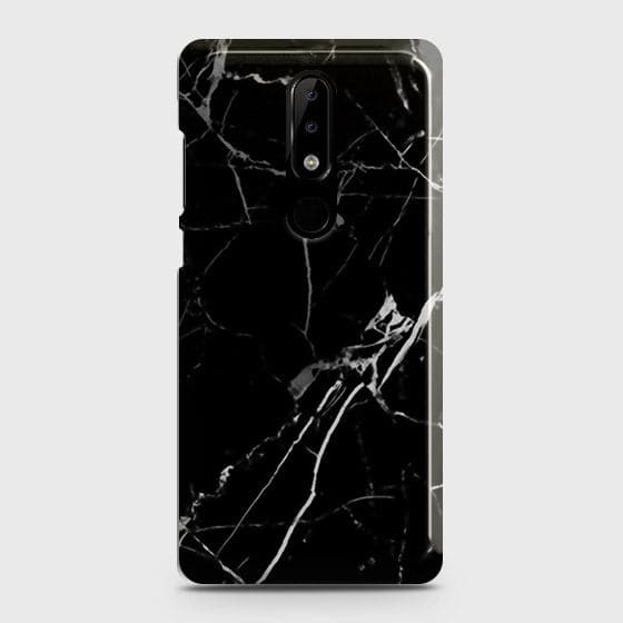 Nokia 5.1 Plus / Nokia X5 Cover - Black Modern Classic Marble Printed Hard Case with Life Time Colors Guarantee