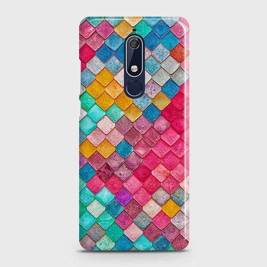 Nokia 5.1 Cover - Chic Colorful Mermaid Printed Hard Case with Life Time Colors Guarantee