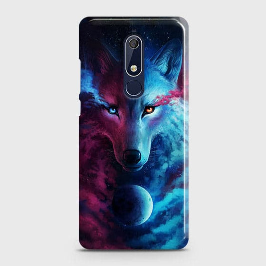 Nokia 5.1 Cover - Infinity Wolf Trendy Printed Hard Case with Life Time Colors Guarantee