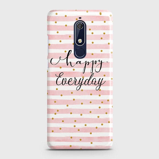 Nokia 5.1 Cover - Trendy Happy Everyday Printed Hard Case with Life Time Colors Guarantee