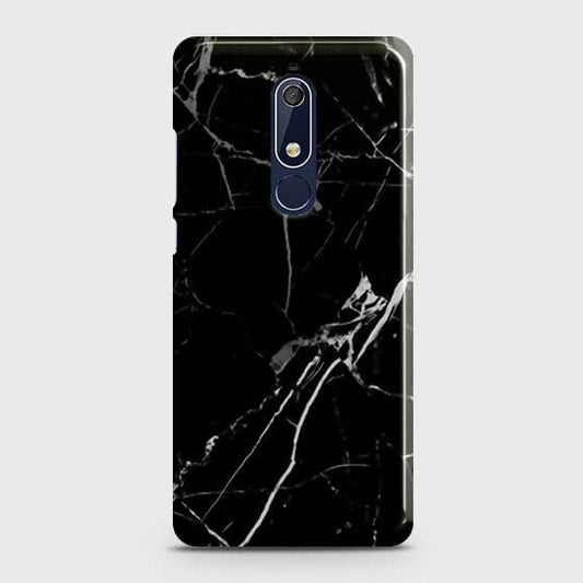 Nokia 5.1 Cover - Black Modern Classic Marble Printed Hard Case with Life Time Colors Guarantee