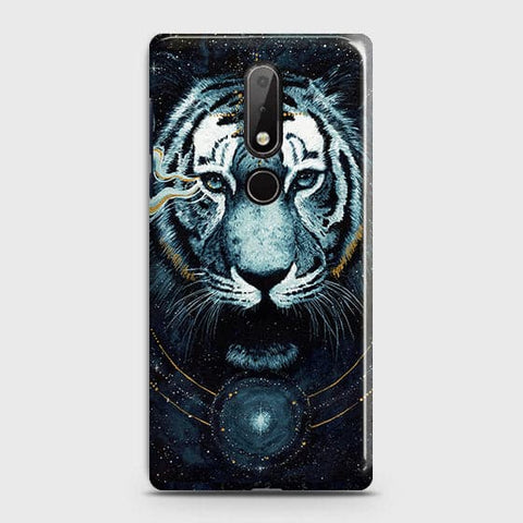 Nokia 7.1 Cover - Vintage Galaxy Tiger Printed Hard Case with Life Time Colors Guarantee