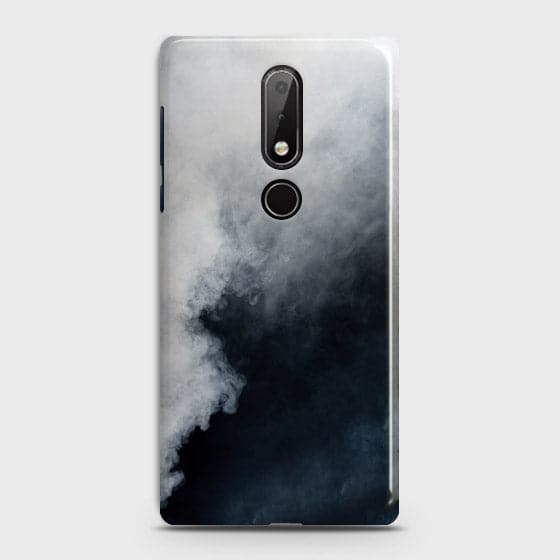 Nokia 7.1 Cover - Matte Finish - Trendy Misty White and Black Marble Printed Hard Case with Life Time Colors Guarantee b47