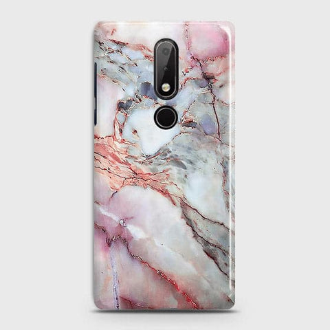 Nokia 7.1 Cover - Violet Sky Marble Trendy Printed Hard Case with Life Time Colors Guarantee