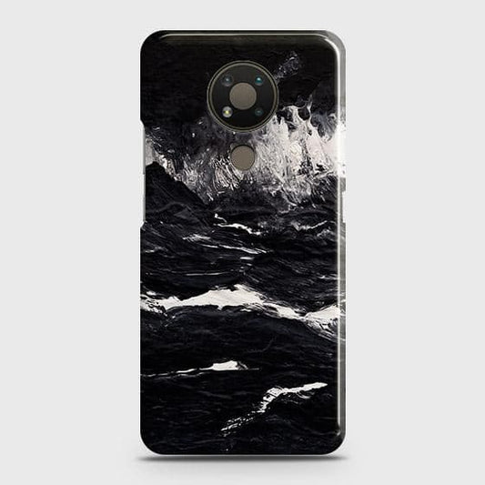 Nokia 3.4 Cover - Black Ocean Marble Trendy Printed Hard Case with Life Time Colors Guarantee