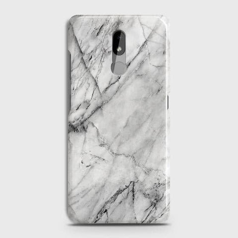 Nokia 3.2 Cover - Matte Finish - Trendy White Floor Marble Printed Hard Case with Life Time Colors Guarantee - D2