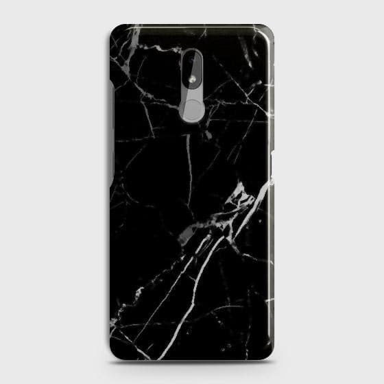 Nokia 3.2 Cover - Black Modern Classic Marble Printed Hard Case with Life Time Colors Guarantee ( Fast Delivery )