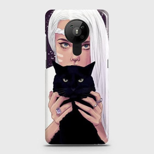 Nokia 5.3 Cover - Trendy Wild Black Cat Printed Hard Case with Life Time Colors Guarantee ( Fast Delivery )