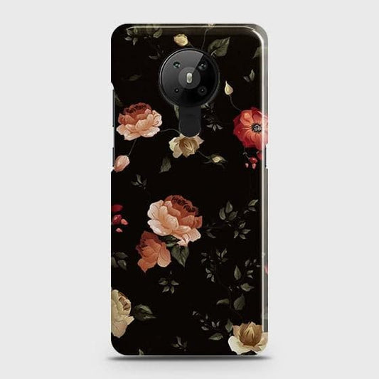 Nokia 5.3 Cover - Matte Finish - Dark Rose Vintage Flowers Printed Hard Case with Life Time Colors Guarantee