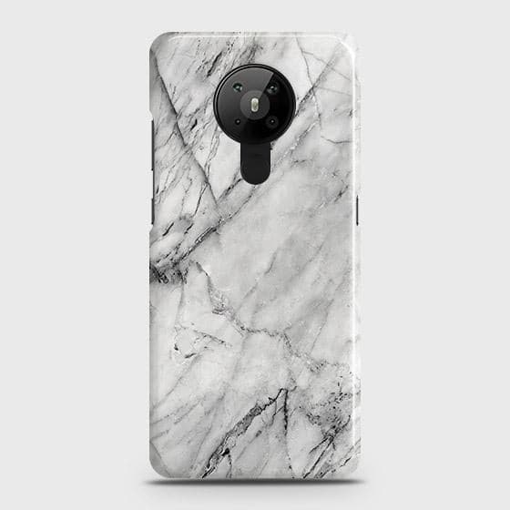 Nokia 5.3 Cover - Matte Finish - Trendy White Floor Marble Printed Hard Case with Life Time Colors Guarantee - D2