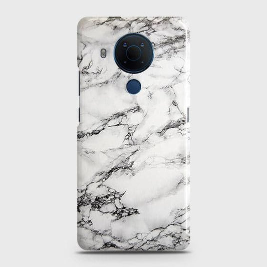 Nokia 5.4 Cover - Matte Finish - Trendy Mysterious White Marble Printed Hard Case with Life Time Colors Guarantee