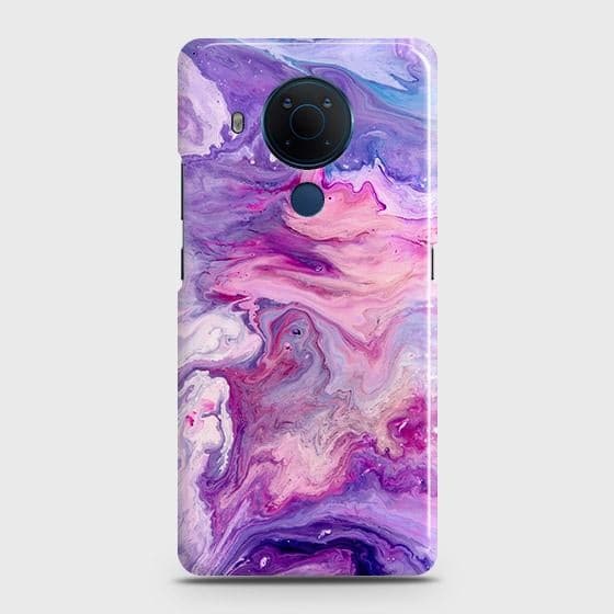 Nokia 5.4 Cover - Chic Blue Liquid Marble Printed Hard Case with Life Time Colors Guarantee