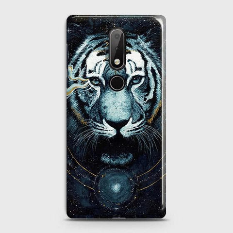 Nokia 6.1 Plus Cover - Vintage Galaxy Tiger Printed Hard Case with Life Time Colors Guarantee