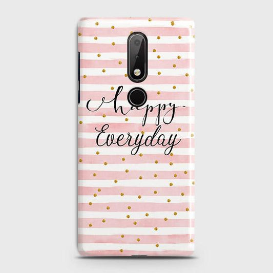 Nokia 6.1 Plus Cover - Trendy Happy Everyday Printed Hard Case with Life Time Colors Guarantee(1)