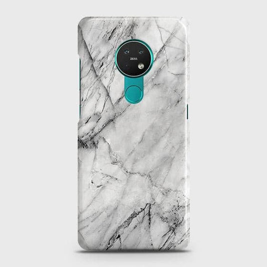 Nokia 6.2 Cover - Matte Finish - Trendy White Floor Marble Printed Hard Case with Life Time Colors Guarantee - D2