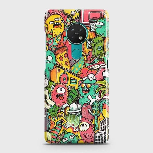 Nokia 6.2 Cover - Matte Finish - Candy Colors Trendy Sticker Collage Printed Hard Case with Life Time Colors Guarantee