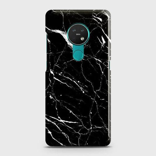 Nokia 7.2 Cover - Trendy Black Marble Printed Hard Case with Life Time Colors Guarantee