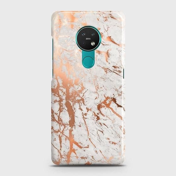 Nokia 7.2 Cover - In Chic Rose Gold Chrome Style Printed Hard Case with Life Time Colors Guarantee