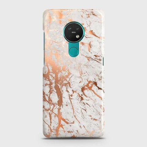 Nokia 7.2 Cover - In Chic Rose Gold Chrome Style Printed Hard Case with Life Time Colors Guarantee