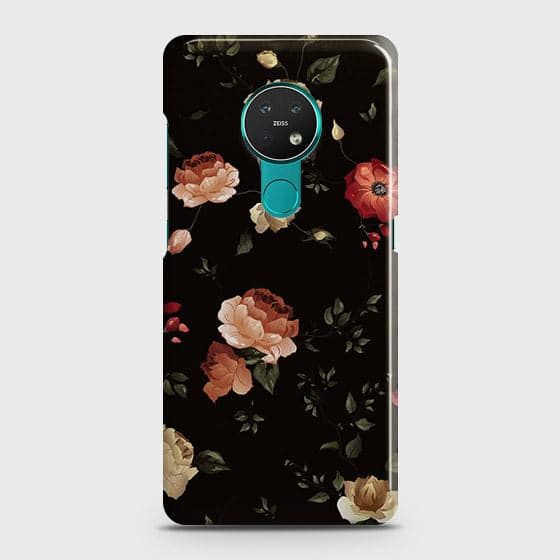 Nokia 7.2 Cover - Matte Finish - Dark Rose Vintage Flowers Printed Hard Case with Life Time Colors Guarantee