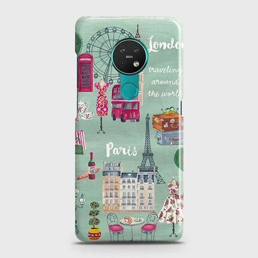 Nokia 7.2 Cover - Matte Finish - London, Paris, New York ModernPrinted Hard Case with Life Time Colors Guarantee