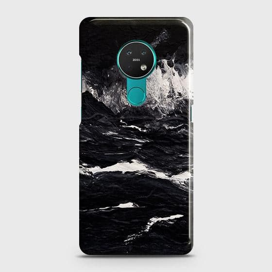 Nokia 7.2 Cover - Black Ocean Marble Trendy Printed Hard Case with Life Time Colors Guarantee