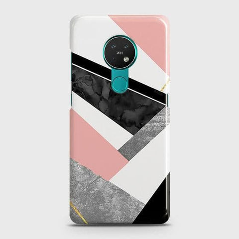 Nokia 7.2 Cover - Matte Finish - Geometric Luxe Marble Trendy Printed Hard Case with Life Time Colors Guarantee