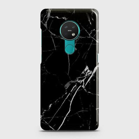 Nokia 7.2 Cover - Black Modern Classic Marble Printed Hard Case with Life Time Colors Guarantee