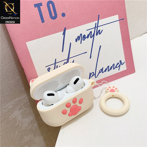 Apple Airpods 3rd Gen 2021 Cover - White - New Trending 3D Cartoon Claw Soft Silicone Airpods Case