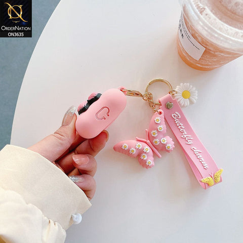Apple Airpods 3rd Gen 2021 Cover - White - 3D Butterfly Cute Flower Soft Silicone Airpod Case With Hand Holder