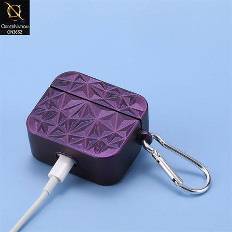 Apple Airpods Pro Cover - Purple - Laser Sequins Luminous Geometric Bag Soft Silicone Airpods Case