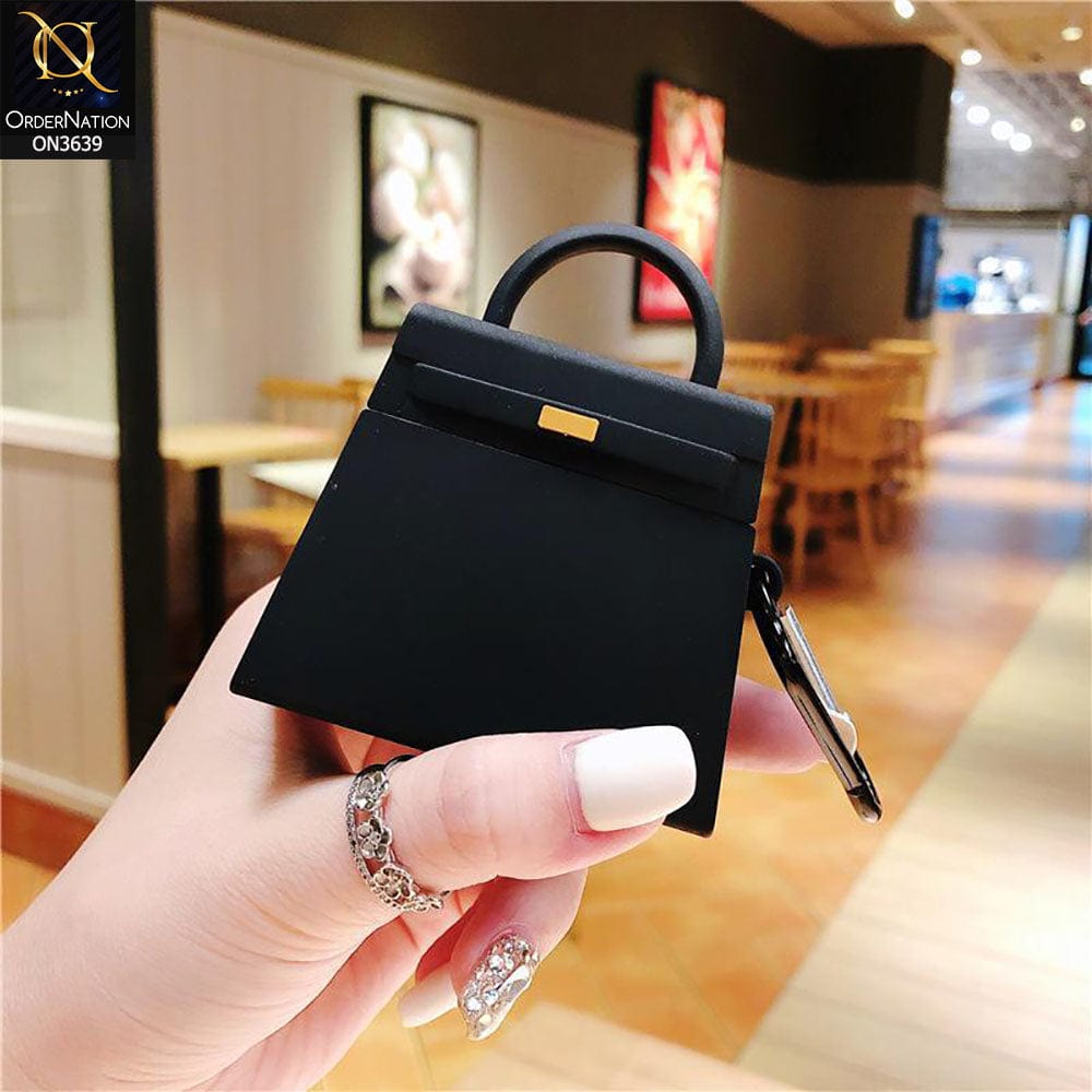 Apple Airpods 3rd Gen 2021 Cover - Balck - New Girlish Handbag Soft Silicone Airpods Case