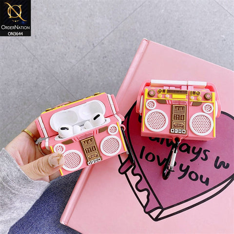Apple Airpods Pro Cover - Pink - New Retro Radio Box Style Soft Silicone Airpods Case