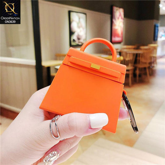 Apple Airpods 1 / 2 Cover - Orange - New Girlish Handbag Soft Silicone Airpods Case