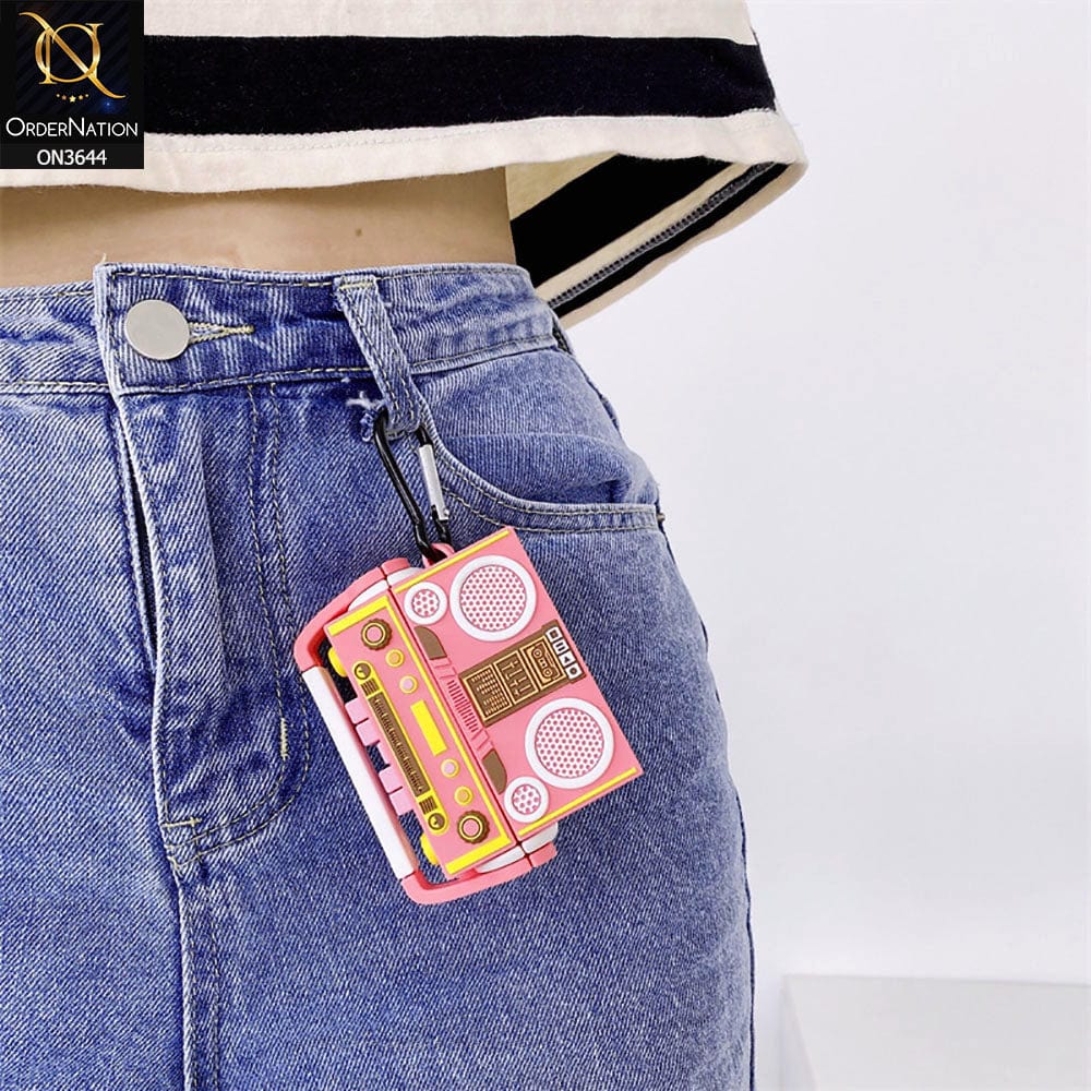 Apple Airpods Cover Pink New Retro Radio Box Style Soft