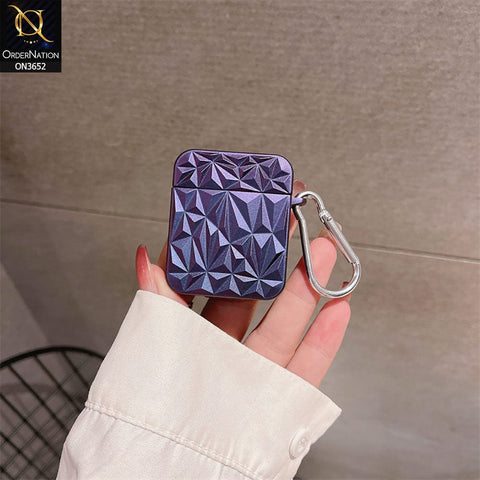 Apple Airpods 1 / 2 Cover - Purple - Laser Sequins Luminous Geometric Bag Soft Silicone Airpods Case