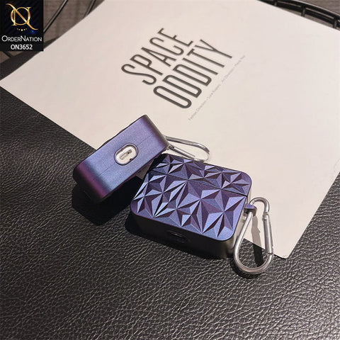 Apple Airpods Pro Cover - Purple - Laser Sequins Luminous Geometric Bag Soft Silicone Airpods Case