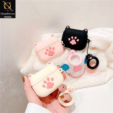 Apple Airpods 3rd Gen 2021 Cover - Black - New Trending 3D Cartoon Claw Soft Silicone Airpods Case