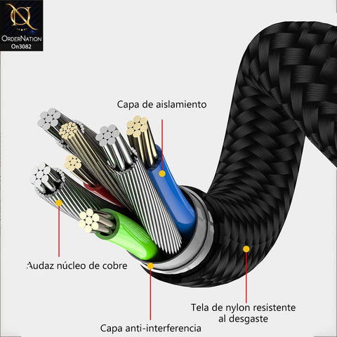 Black - 540 Degree Rotatable Magnetic Fast Charging Data Cable
