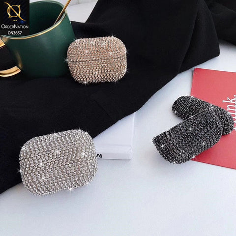 Apple Airpods Pro Cover - Silver - New Bling Rhinestone Shockproof Hard Airpods Case