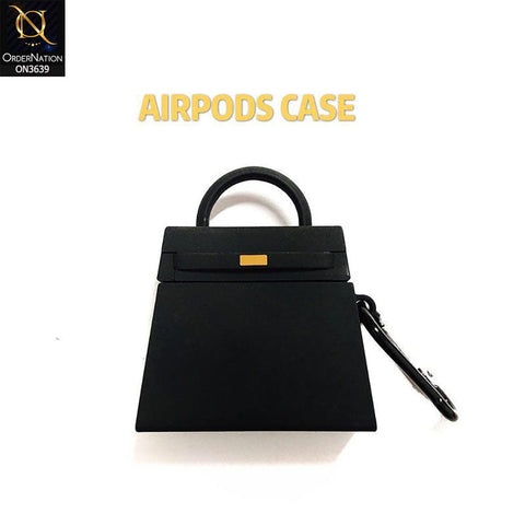 Apple Airpods 3rd Gen 2021 Cover - Balck - New Girlish Handbag Soft Silicone Airpods Case