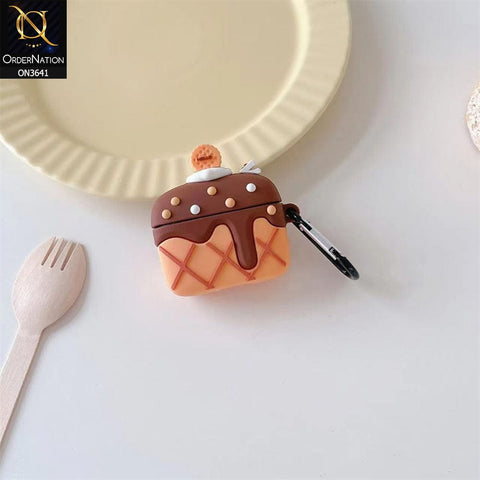 Airpods Pro Cover - Brown - New Trending 3D Chocolate Ice-Cream Shape Soft Silicone Airpods Case