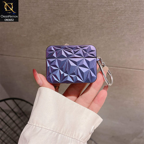 Apple Airpods Pro Cover - Purple - Laser Sequins Luminous Geometric Bag Soft Silicone Airpods Case