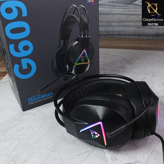 Black - E-Sport Gaming Headset with Microphone G-609 With Mic ( Not Wireless/Bluetooth )
